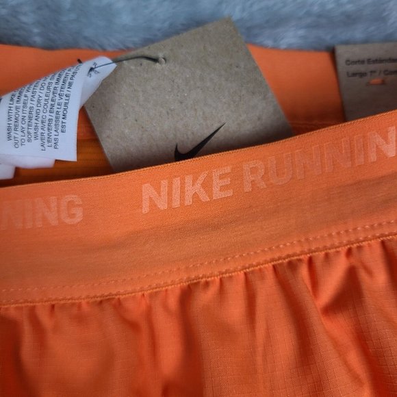 Nike Dri-FIt Stride 2-in-1 7" Running Shorts Men's 2XLarge DM4759-885 Orange Zip - Picture 6 of 15
